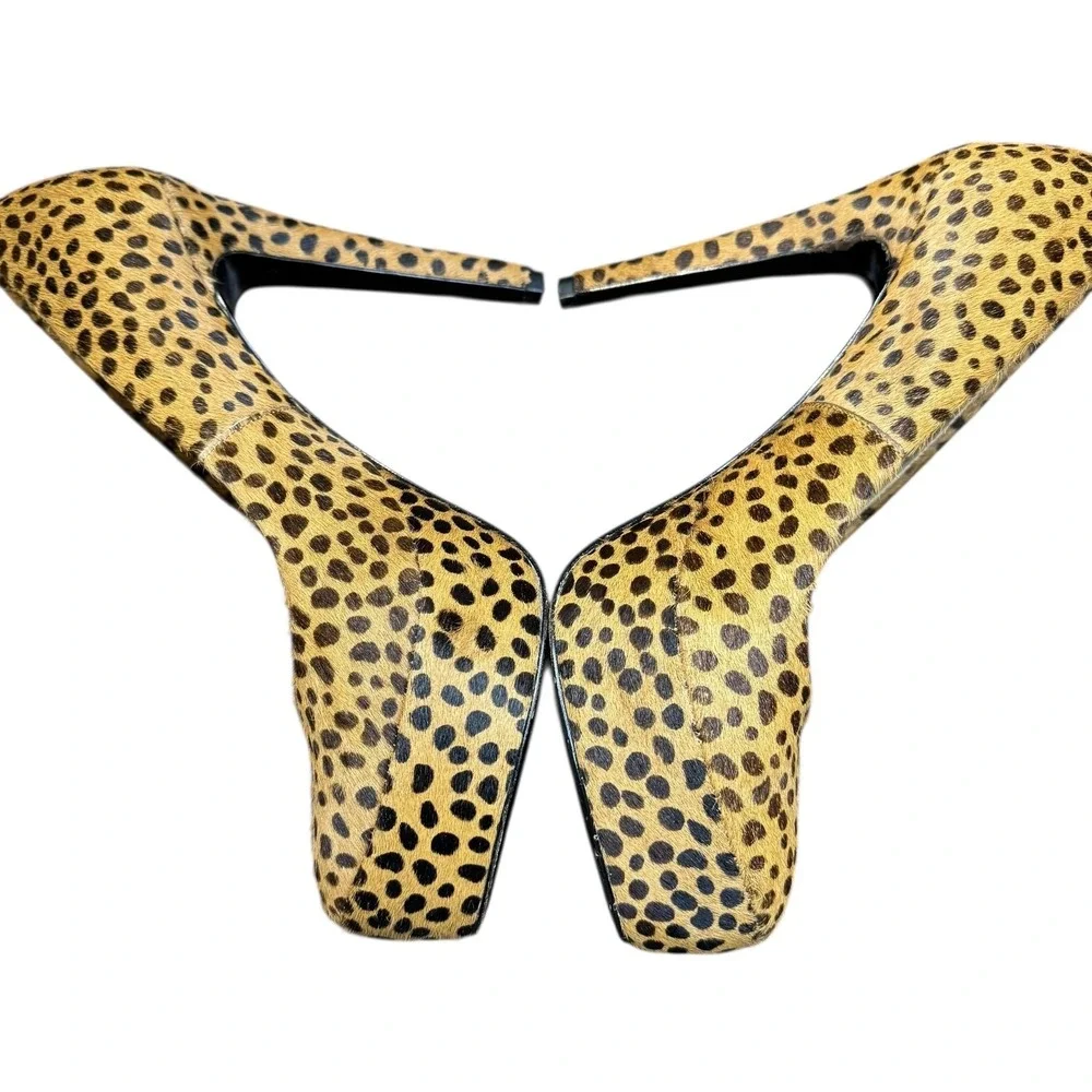 Diane von Furstenberg Shoes Womens Leopard Pony‎ Hair Calf Hair Stiletto Heels